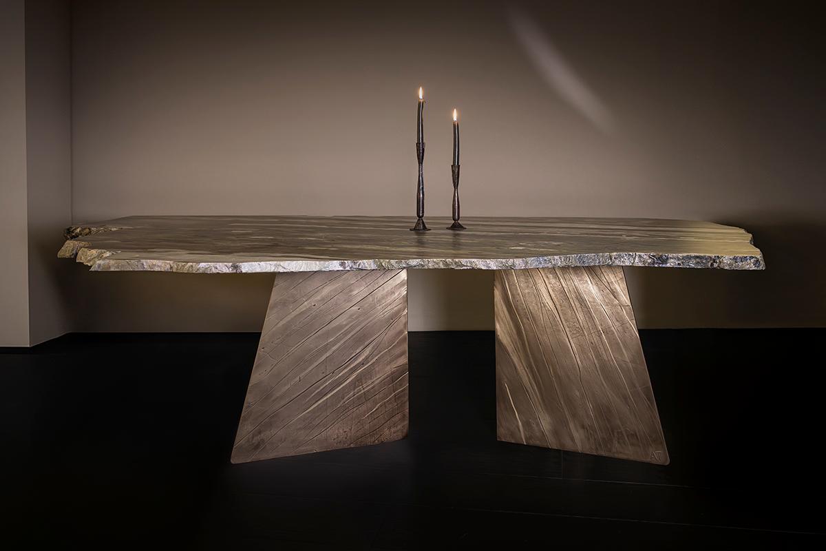 italien Table de salle à manger en marbre du Vermont en vente