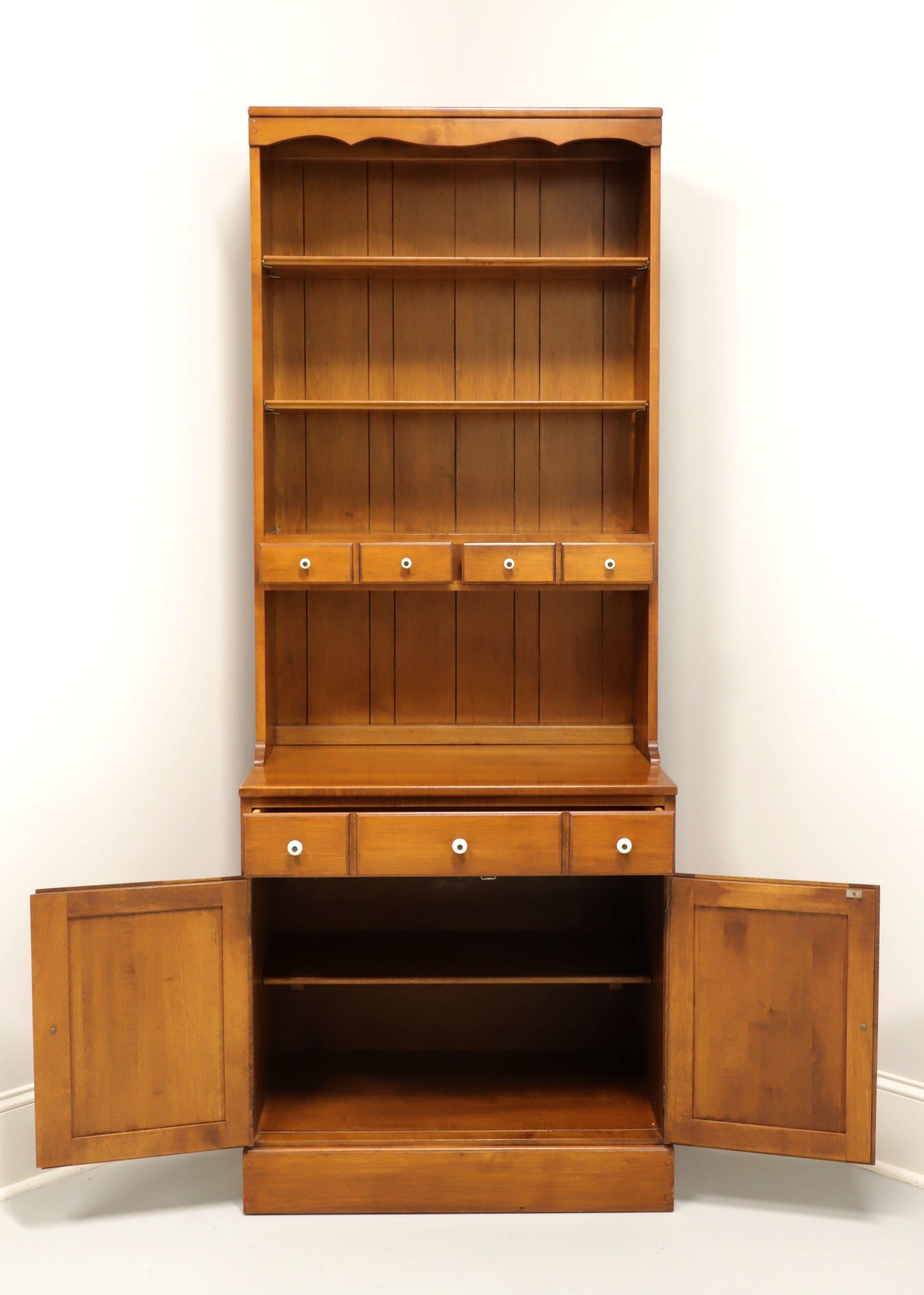 American Colonial VERMONT OF WINOOSKI Solid Rock Maple Colonial Style Bookcase with Cabinet