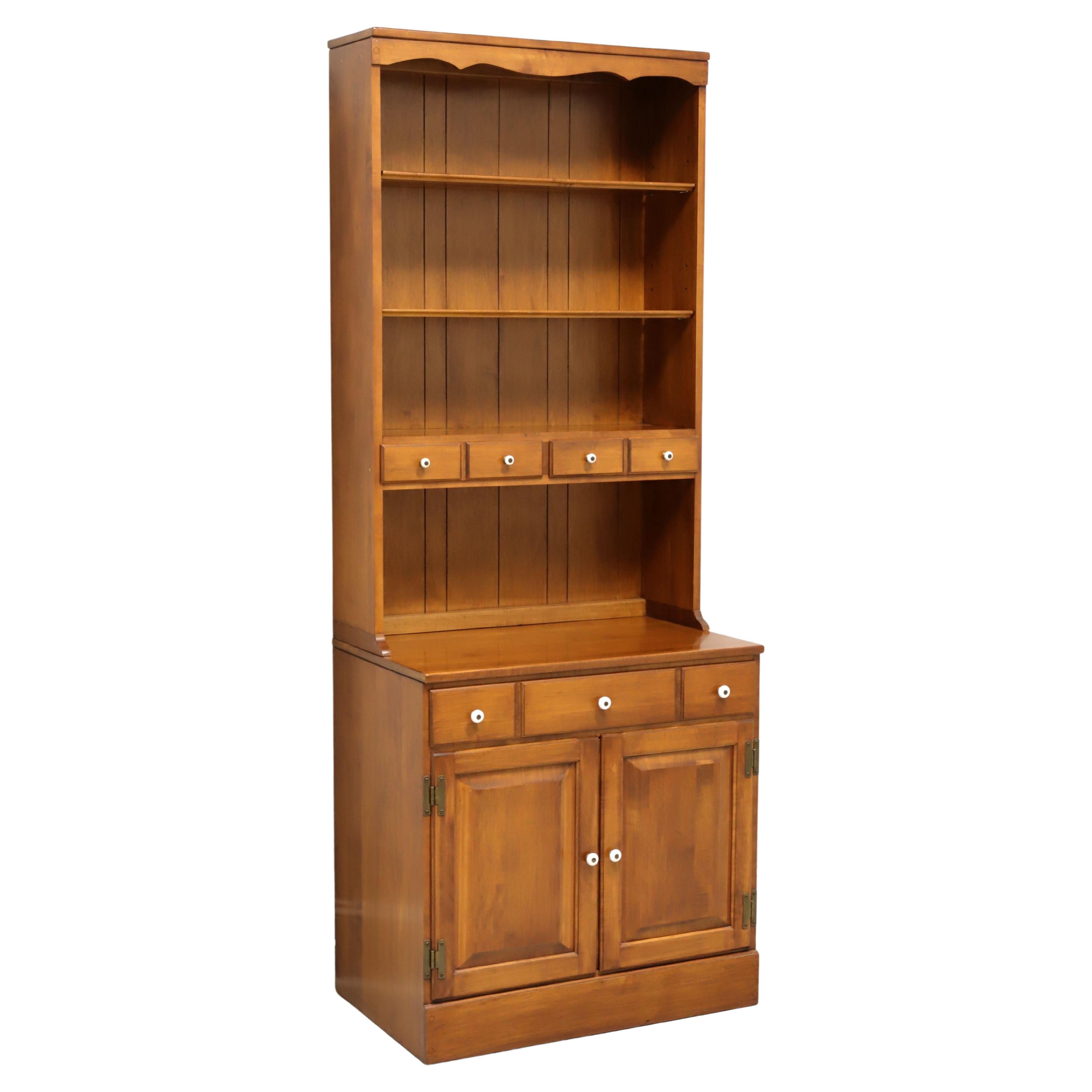 VERMONT OF WINOOSKI Solid Rock Maple Colonial Style Bookcase with Cabinet