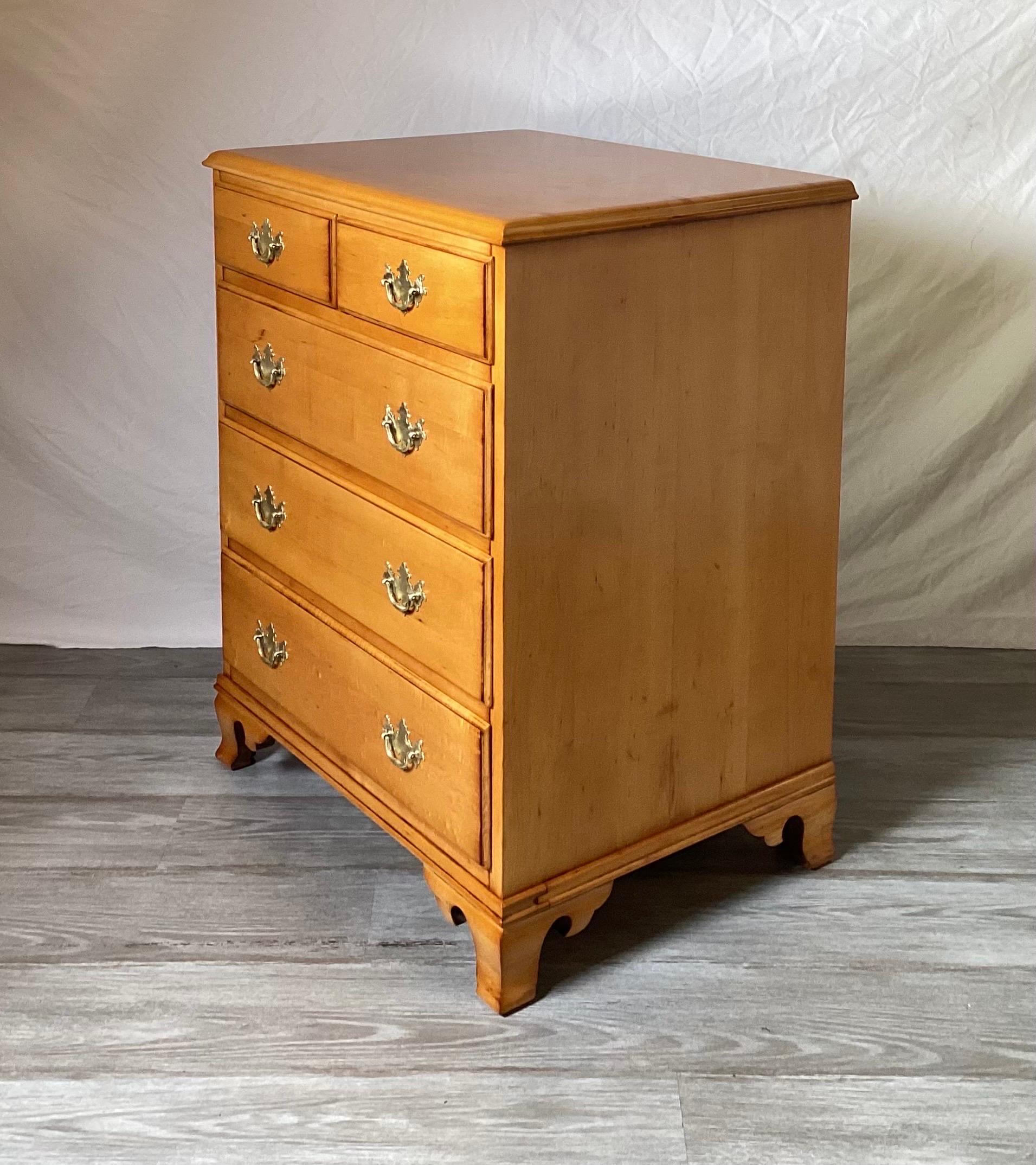Vermont Solid Maple Chest of Drawers Bachelors Chest  For Sale 1