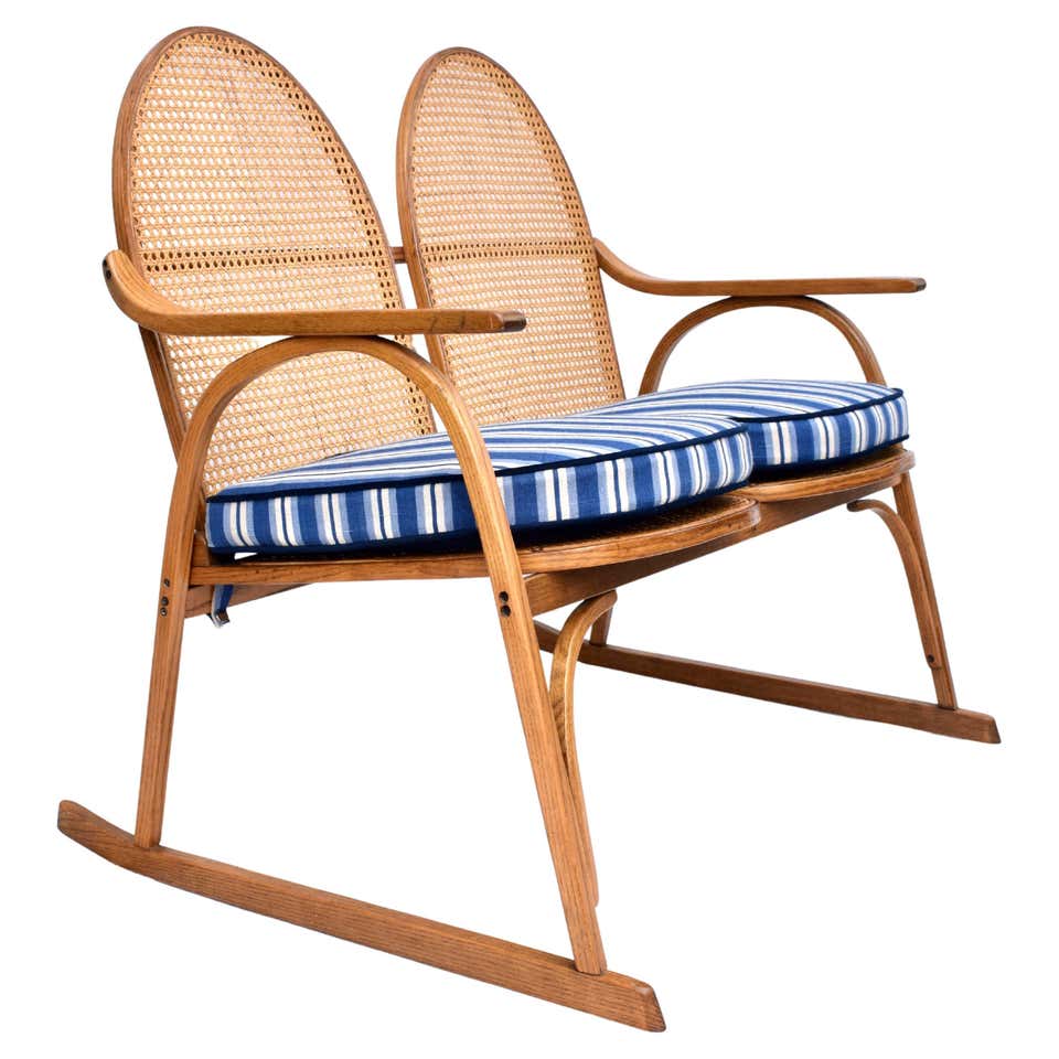 Snowshoe Oak Rocking Chair with Rawhide Lacing by Vermont Tubbs For ...