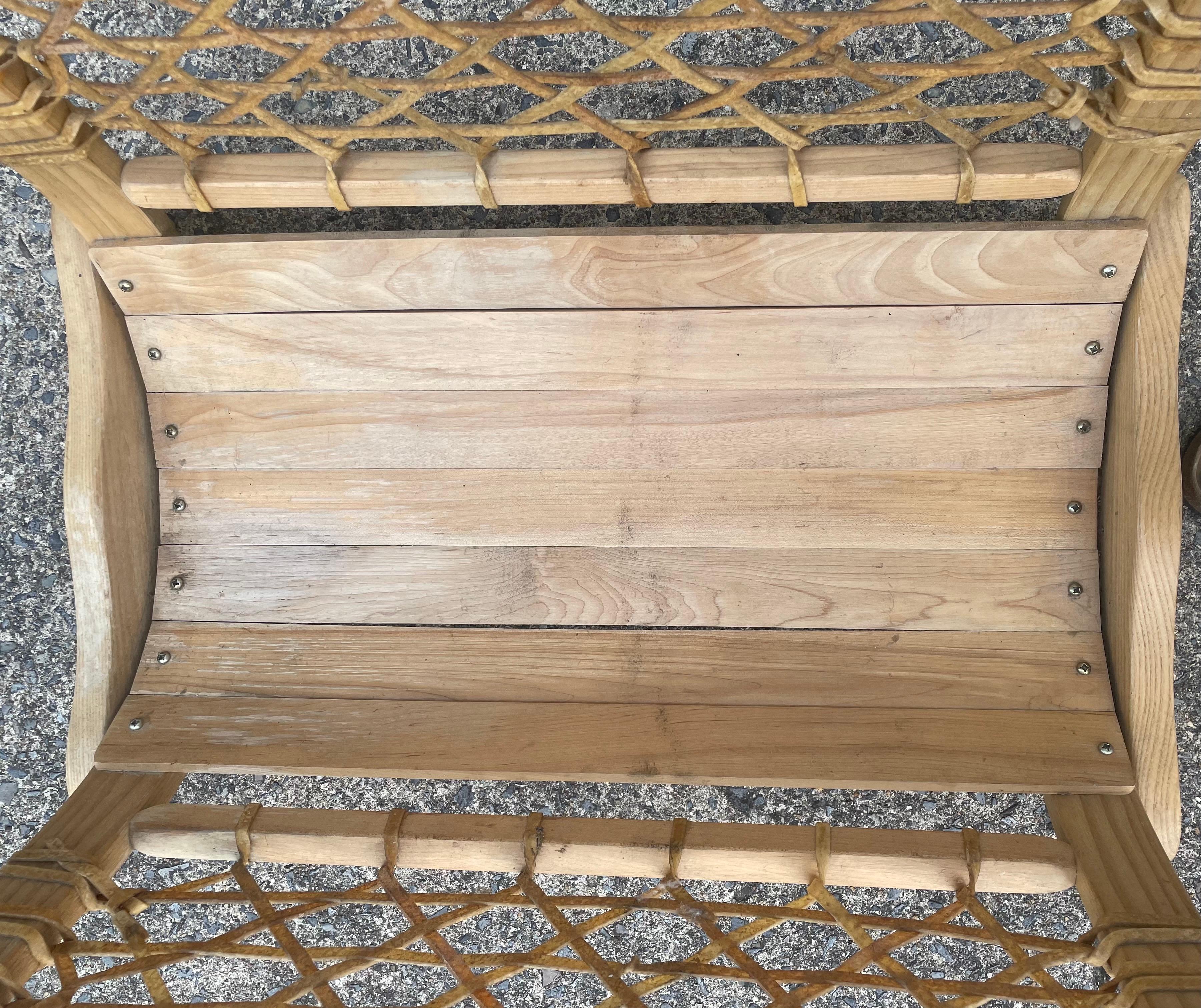 Vermont Tubbs Caned Snowshoe Fire Wood Log Holder For Sale 6