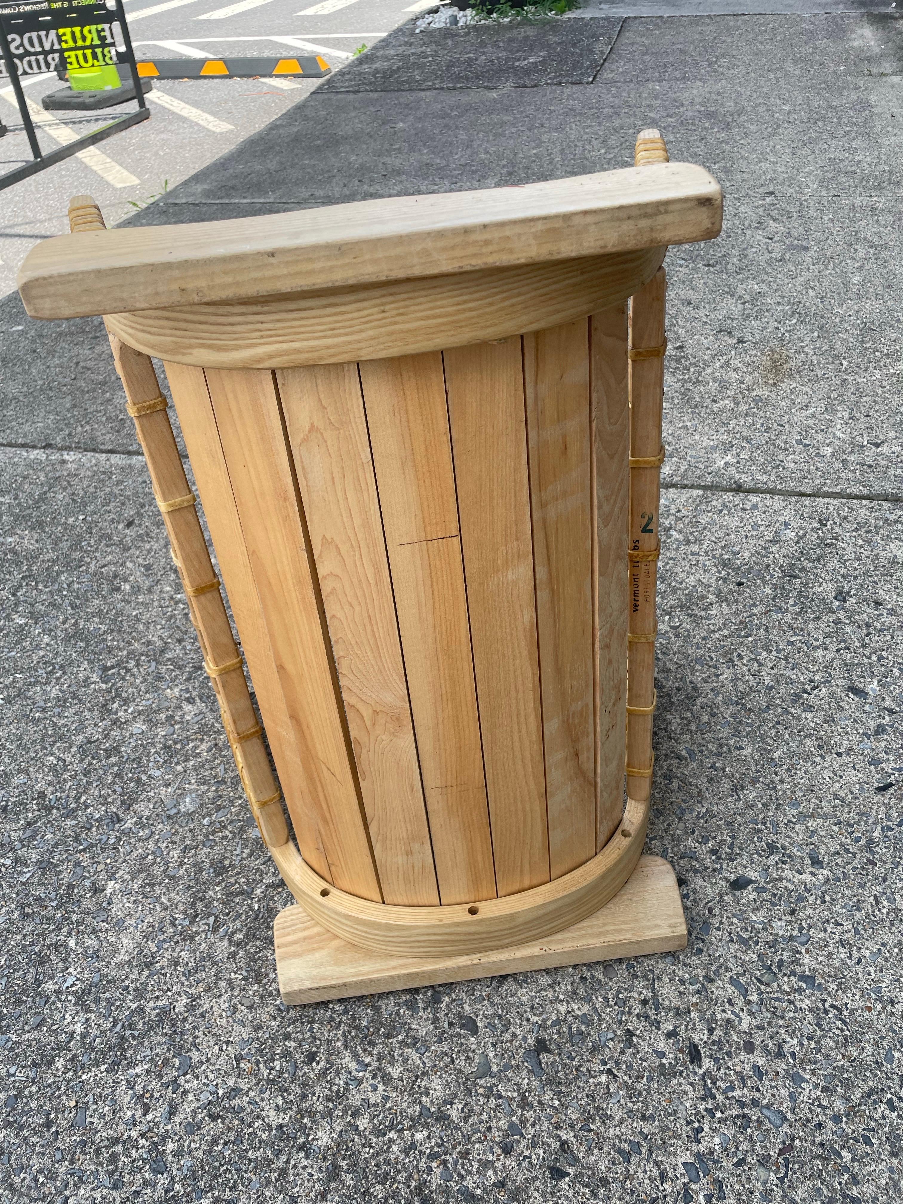 Vermont Tubbs Caned Snowshoe Fire Wood Log Holder For Sale 2