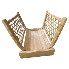 Vermont Tubbs Caned Snowshoe Fire Wood Log Holder