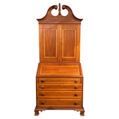 Vermont Two Part Cherry & Birdseye Maple Secretary, circa 1820’s