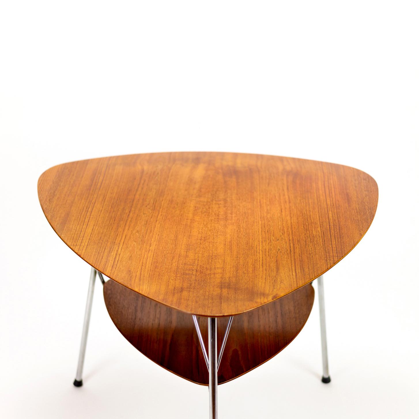 Vermund Larsen Model VL1312 Triangular Teak and Metal Side Table, Denmark, 1959 8