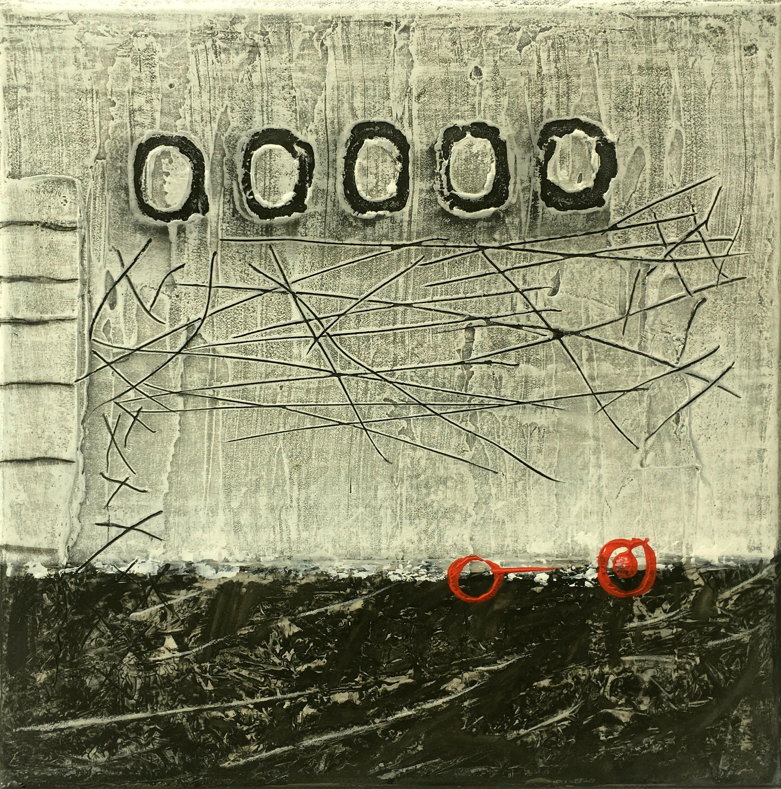 Abstract Painting de Vern Rollin - Dos Bajo Cero, Pintura, Acrílico sobre lienzo
