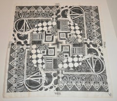 Verna Design Black & White "Mod Hippie" Cotton Scarf