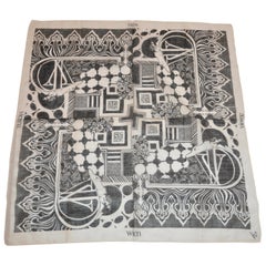 Retro Verna Design Black & White "Mod Hippie" Cotton Scarf