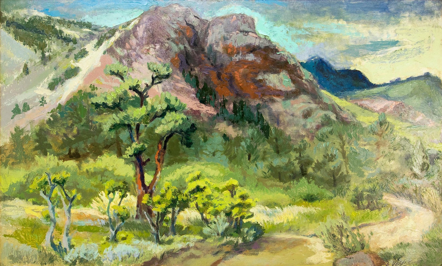 Verna Versa - Mount Webster, Colorado, Large Framed Spring Mountain  Landscape Oil Painting For Sale at 1stDibs