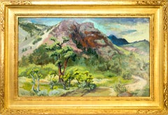 Retro Mount Webster, Colorado, Large Framed Spring Mountain Landscape Oil Painting
