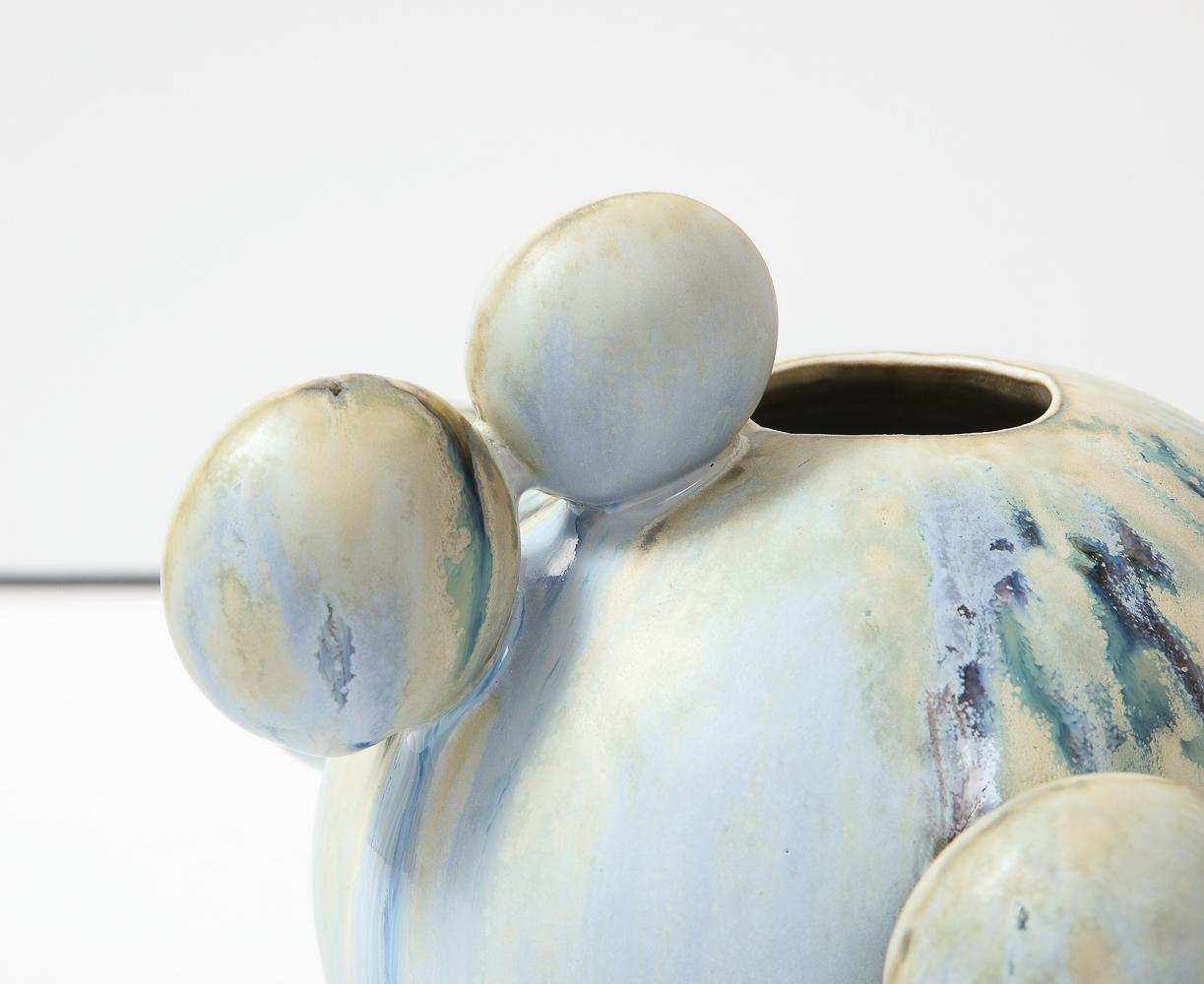 Modern Vernal Blue Porcelain Vase 1 by Robbie Heidinger For Sale