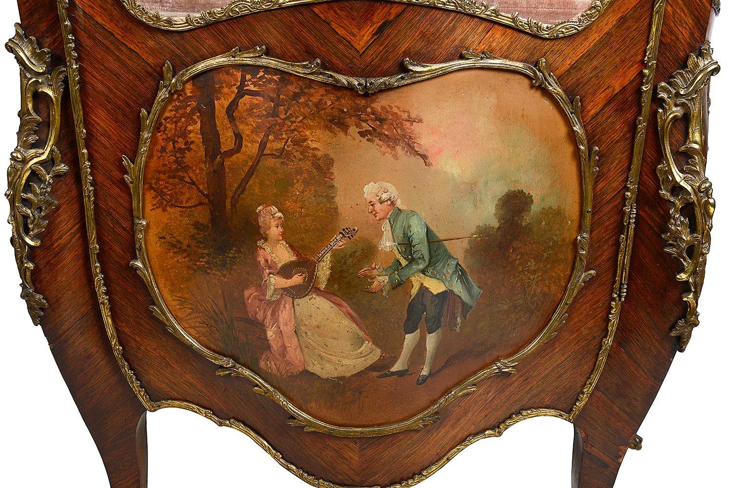 Hand-Painted Verne Martin Vitrine, 19th Century. For Sale