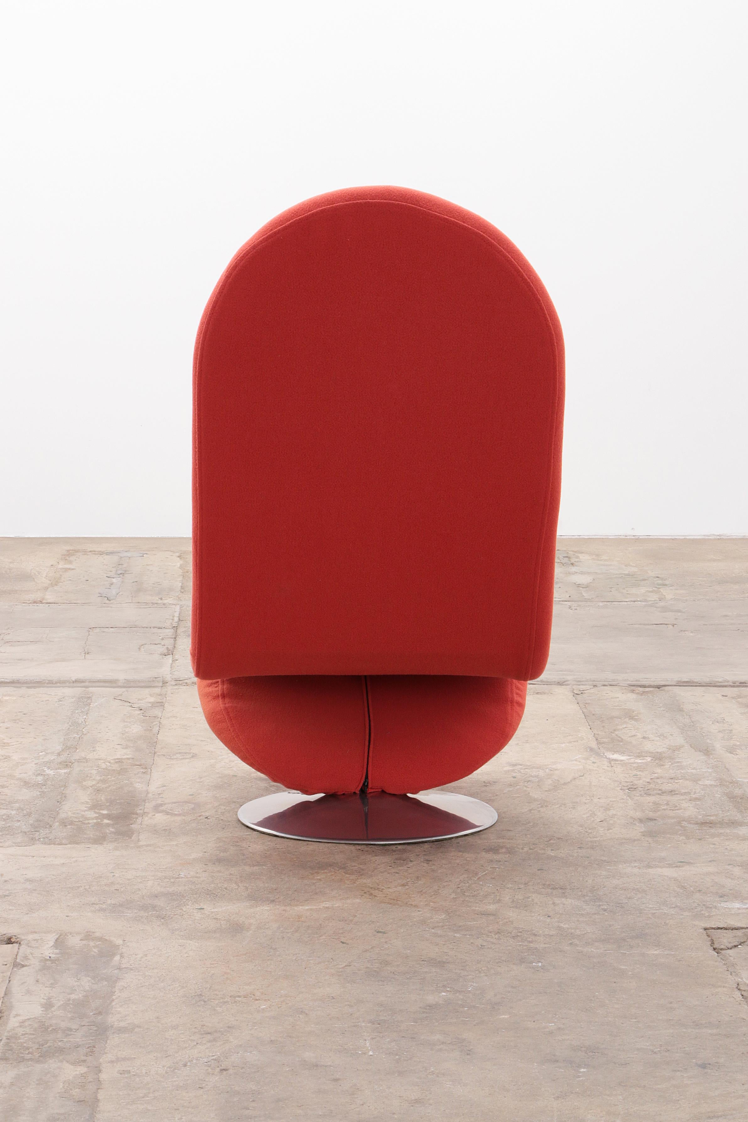Verner Panton 1-2-3 Chair with High Backrest - Red/Orange, 1973 In Good Condition For Sale In Oostrum-Venray, NL