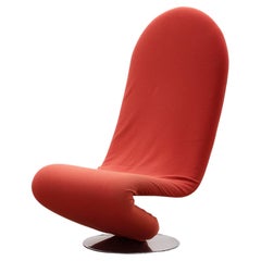 Retro Verner Panton 1-2-3 Chair with High Backrest - Red/Orange, 1973