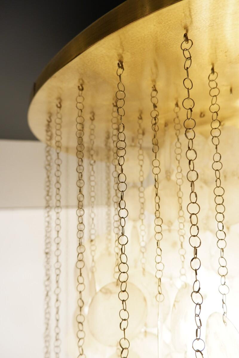 Mid-Century moderno Verner Panton 8dm Lampadario Conchiglie Bianche 1960s