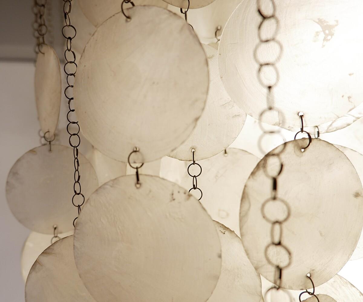 white shell chandelier