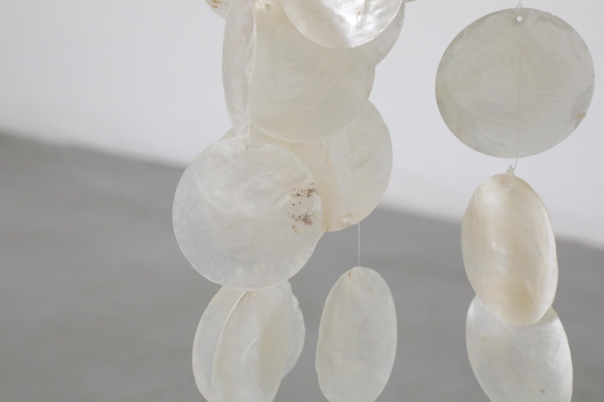 Verner Panton attribuito a metà secolo, lampadario a più piani in Capiz in vendita 12