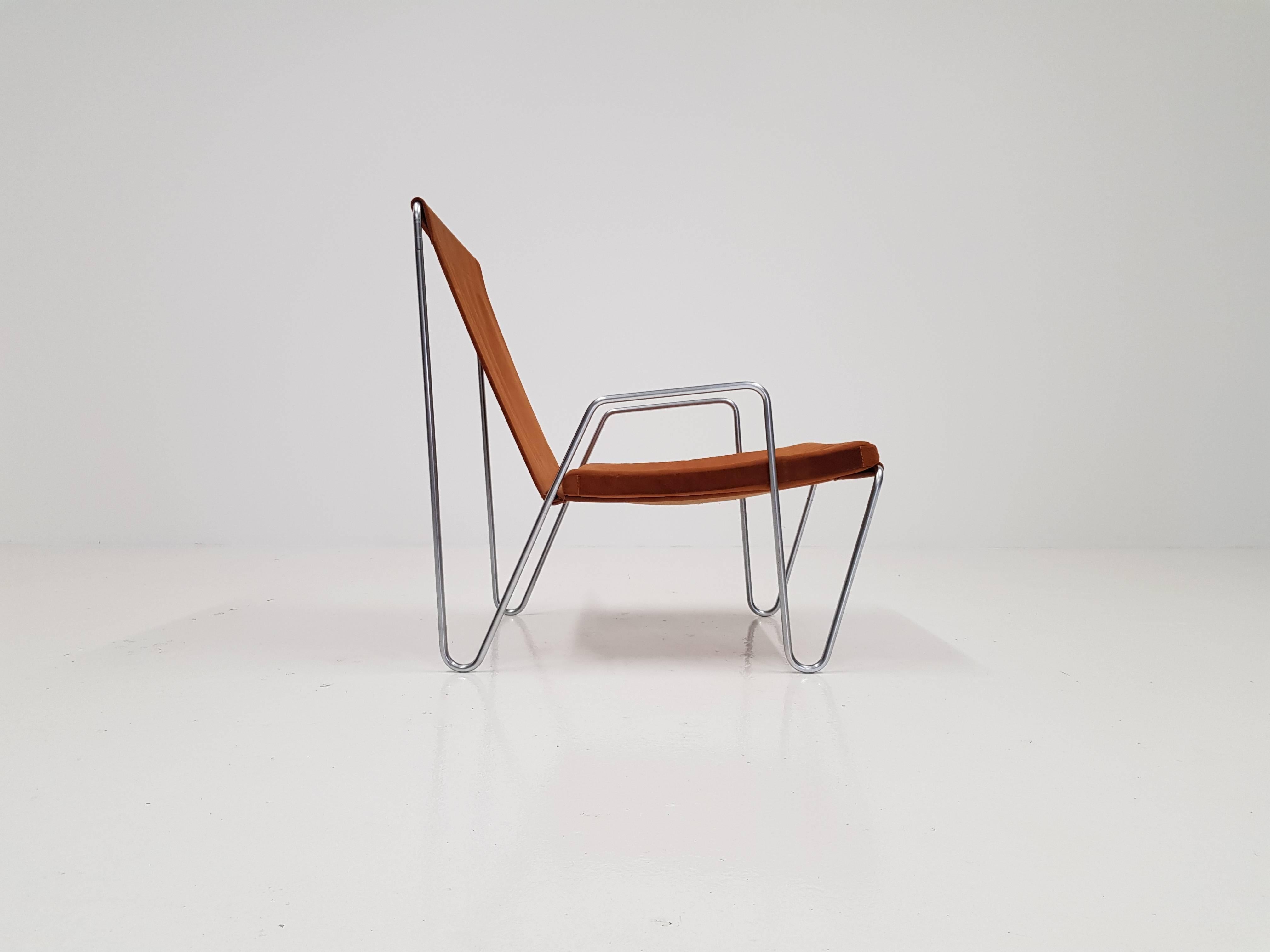 Steel Verner Panton 'Bachelor' Easy Chair, Manufactured by Fritz Hansen, Denmark, 1955