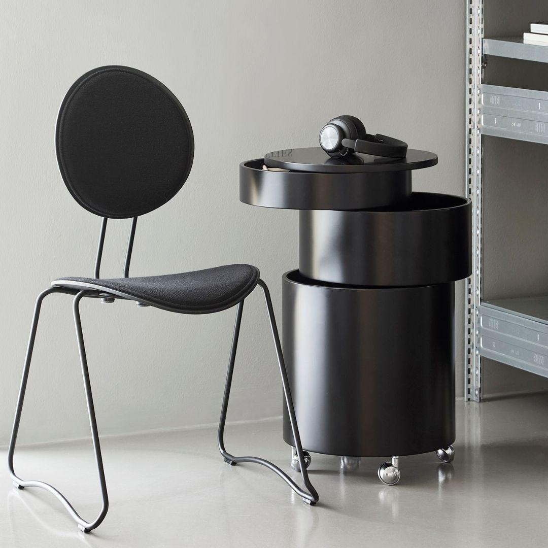 Mid-Century Modern Verner Panton 'Barboy' Side Table and Storage Cabinet in Black for Verpan For Sale