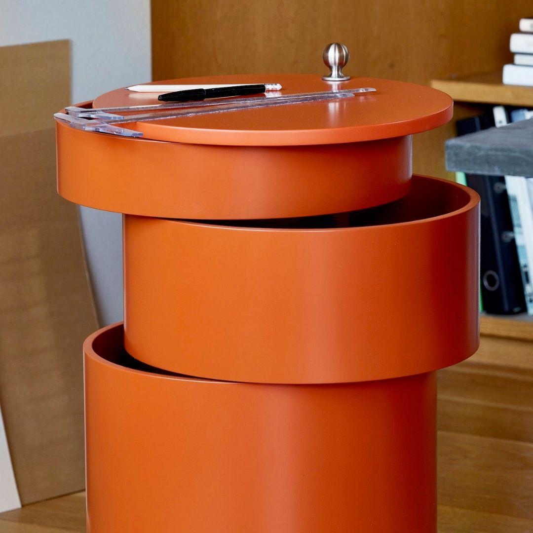 Verner Panton 'Barboy' side table and storage cabinet in orange for Verpan

Verner Panton was one of Denmark's most legendary modern furniture and interior designers. His innovative experimentation with new materials, bold shapes and vibrant colors