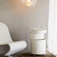Verner Panton 'Barboy' Side Table And Storage Cabinet in White For Verpan