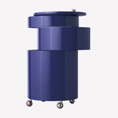 Tavolino/carrello da bar “Barboy” di Verner Panton in blu lucido per Verpan