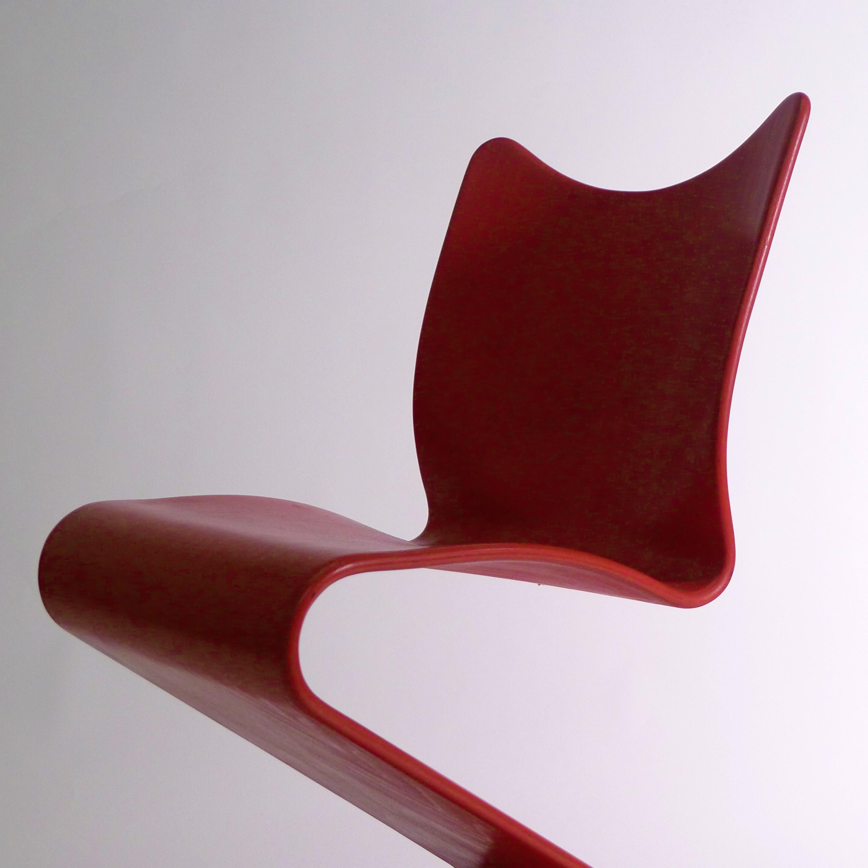 Verner Panton, Beech Plywood S Chair, model 275, original 1960s Bon état - En vente à Wargrave, Berkshire
