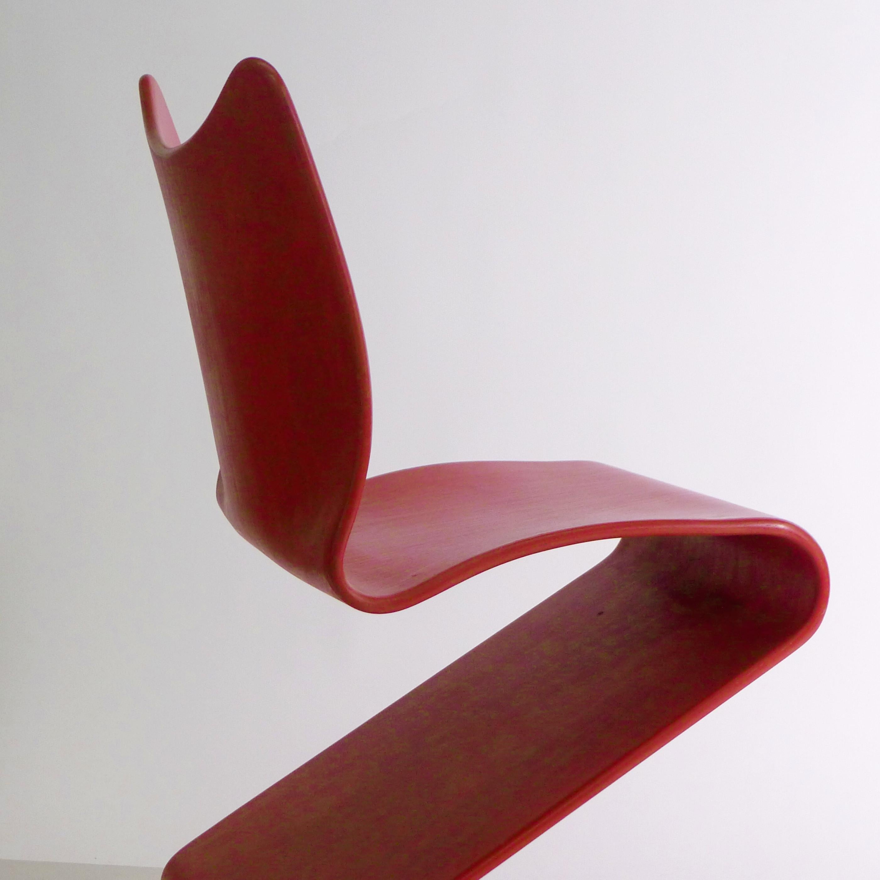 Verner Panton, Beech Plywood S Chair, model 275, original 1960s en vente 2