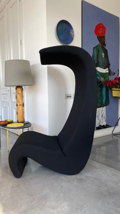 Verner Panton Black Amoebe Highback Armchair, Ready to Ship