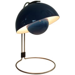 Vintage Verner Panton Blue VP4 Flower Pot Table Lamp