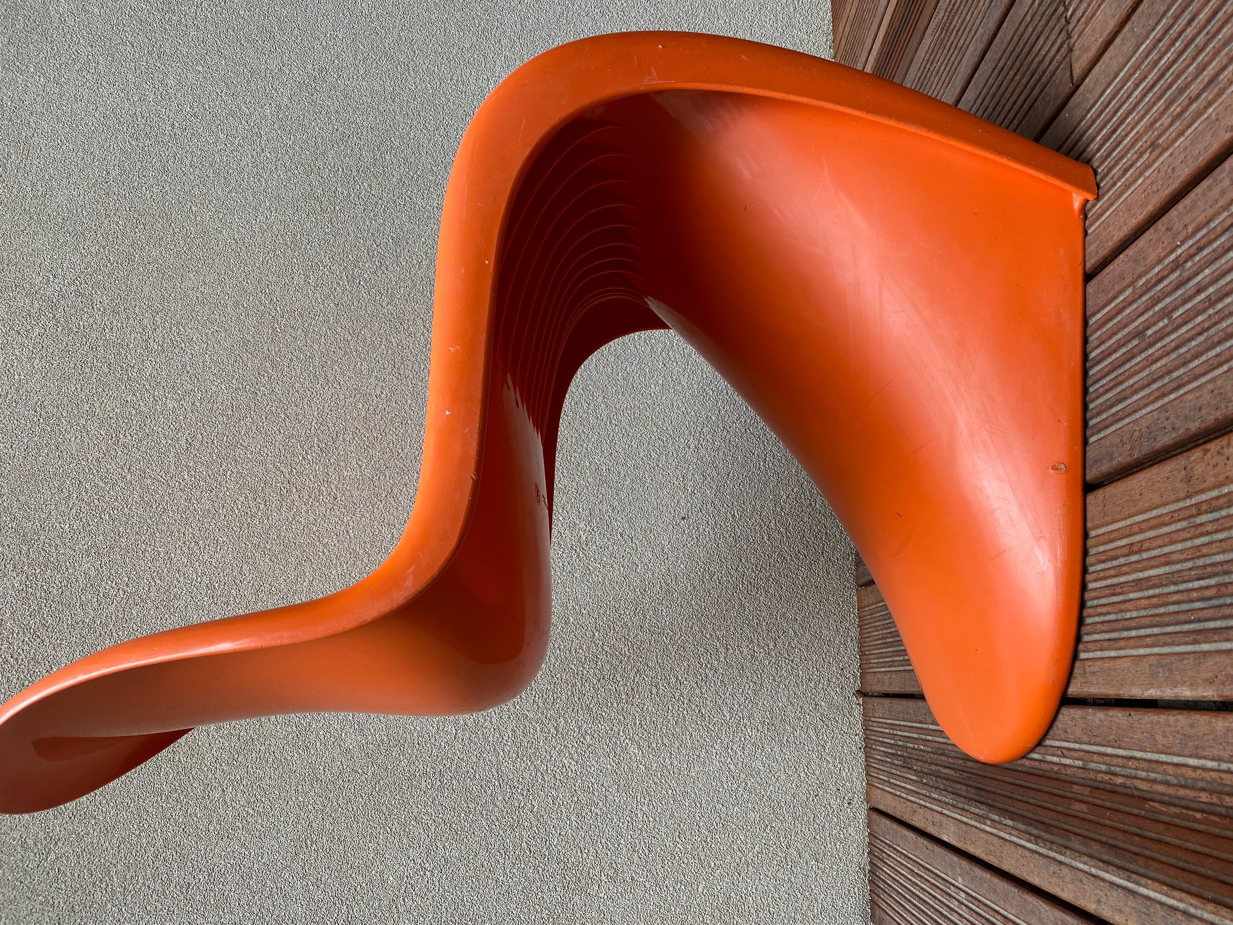 vitra panton chair orange