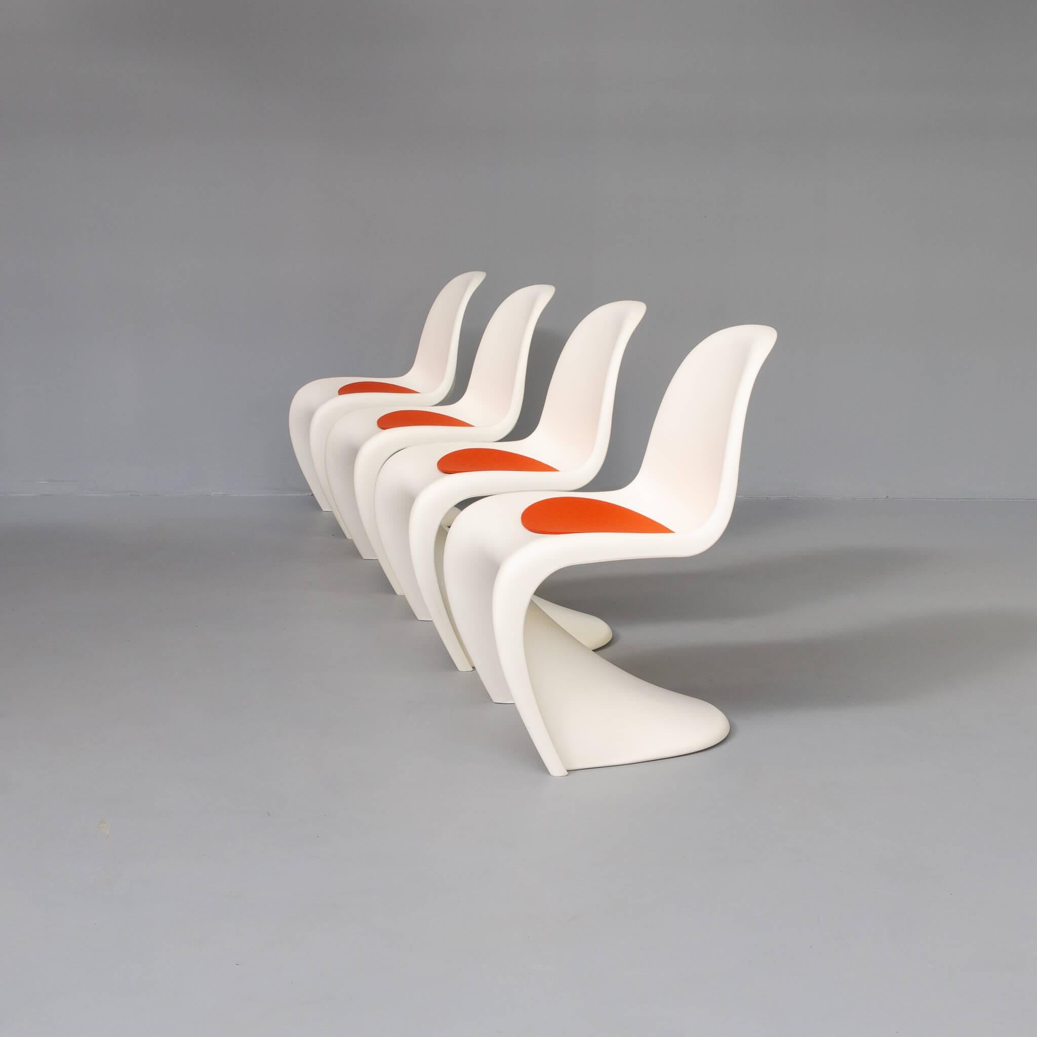 Swiss Verner Panton Chairs ‘Panton’ for Vitra Set/4 For Sale