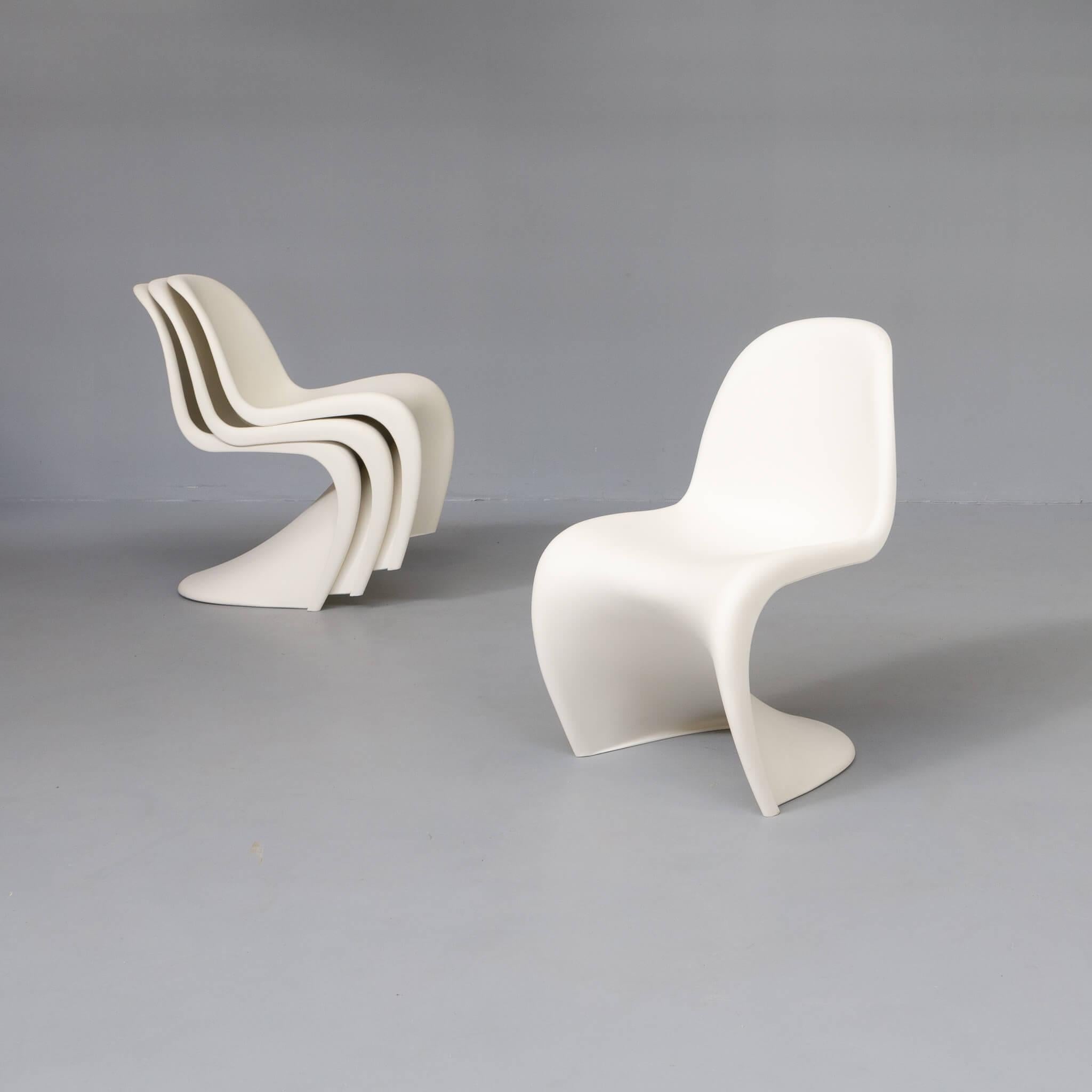 20th Century Verner Panton Chairs ‘Panton’ for Vitra Set/4 For Sale