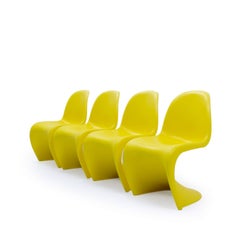 Verner Panton Chairs, Yellow by Vitra, 2000s