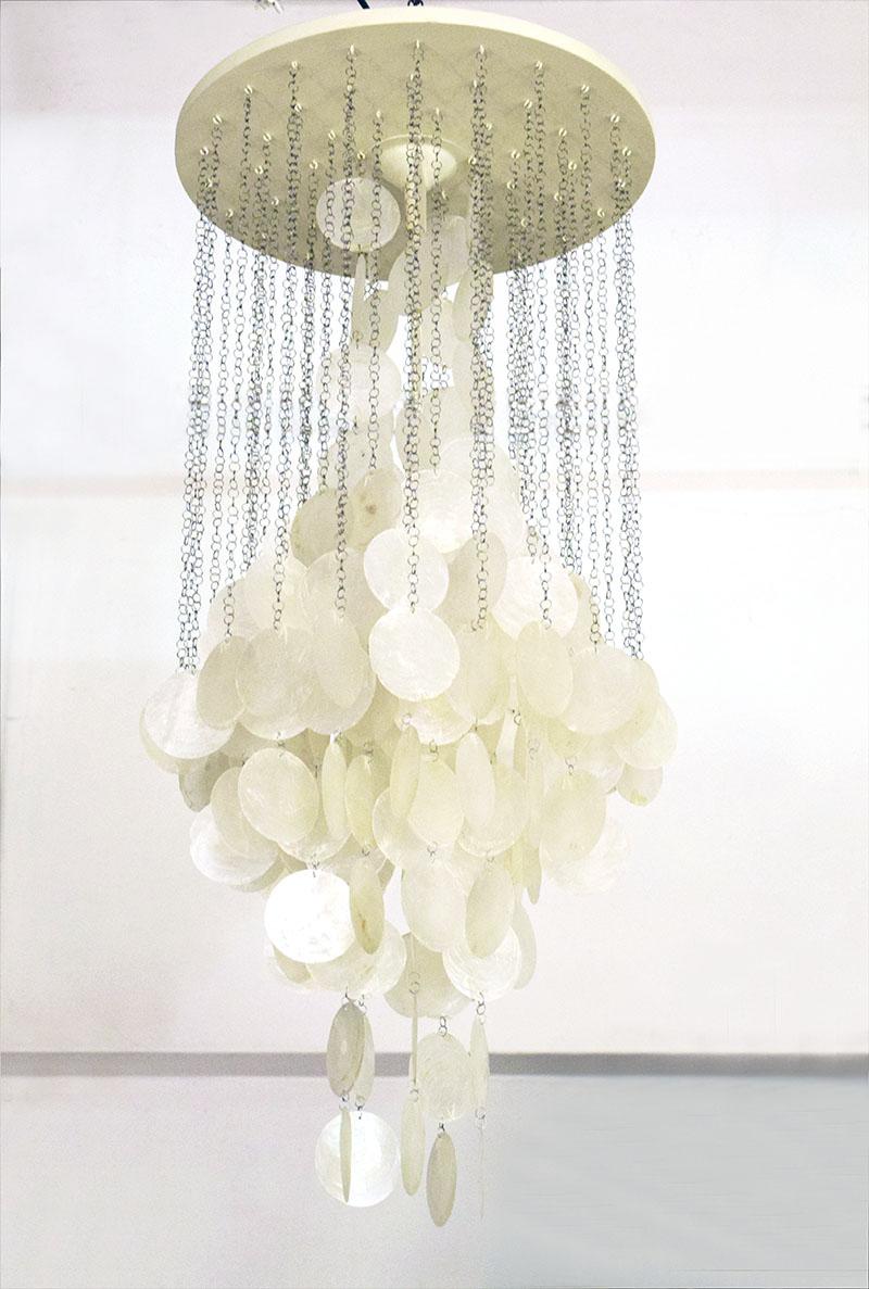Late 20th Century Verner Panton Chandelier in Mother of Pearl