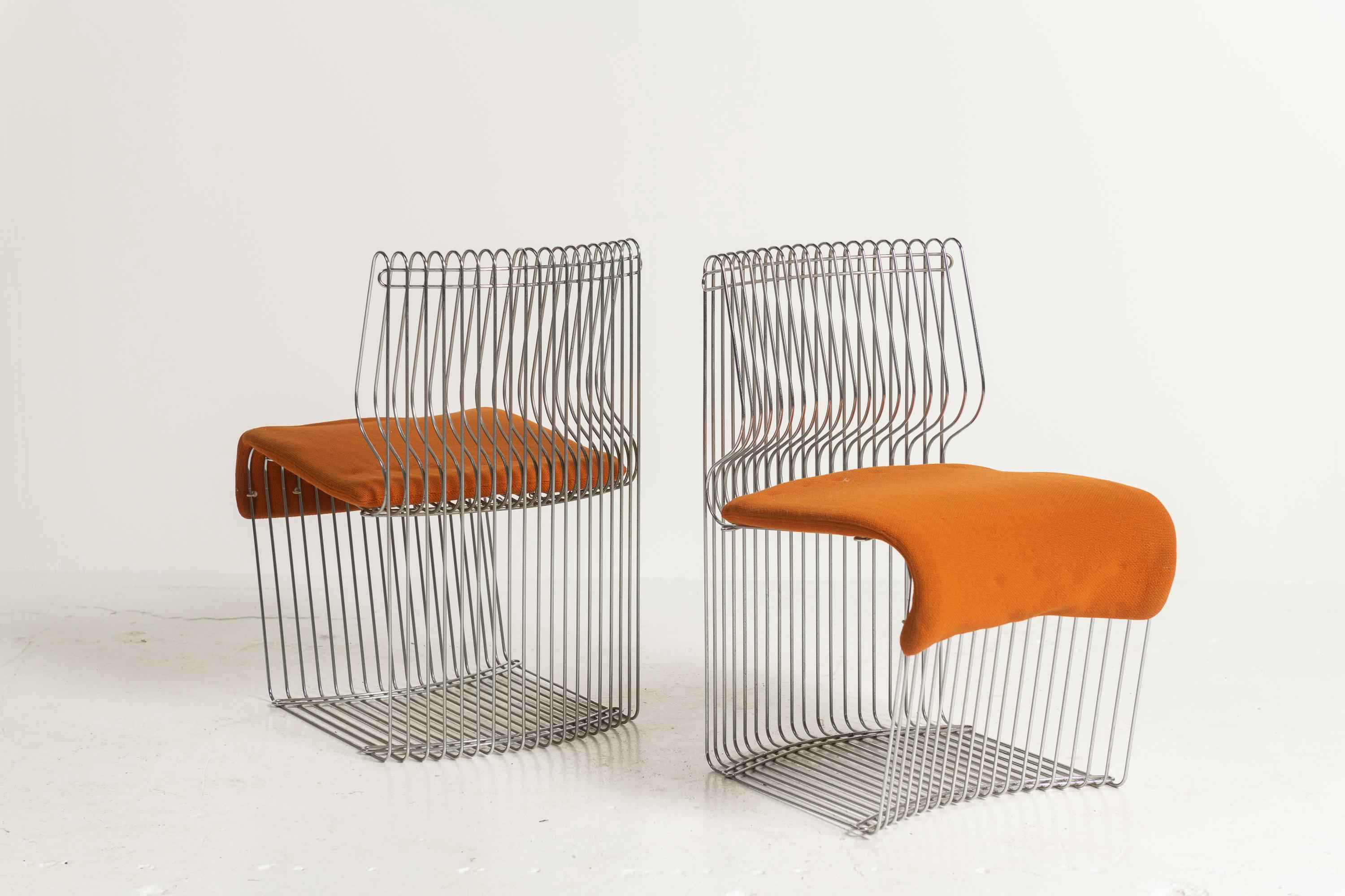 Verner Panton Table de salle à manger Panatova en chrome et verre avec quatre chaises de salle à manger en vente 4