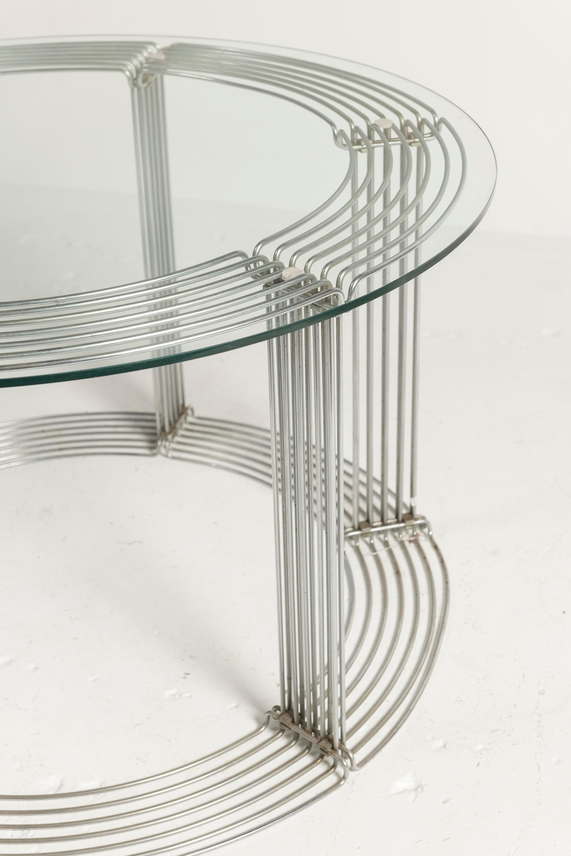 Verner Panton Table de salle à manger Panatova en chrome et verre avec quatre chaises de salle à manger en vente 1