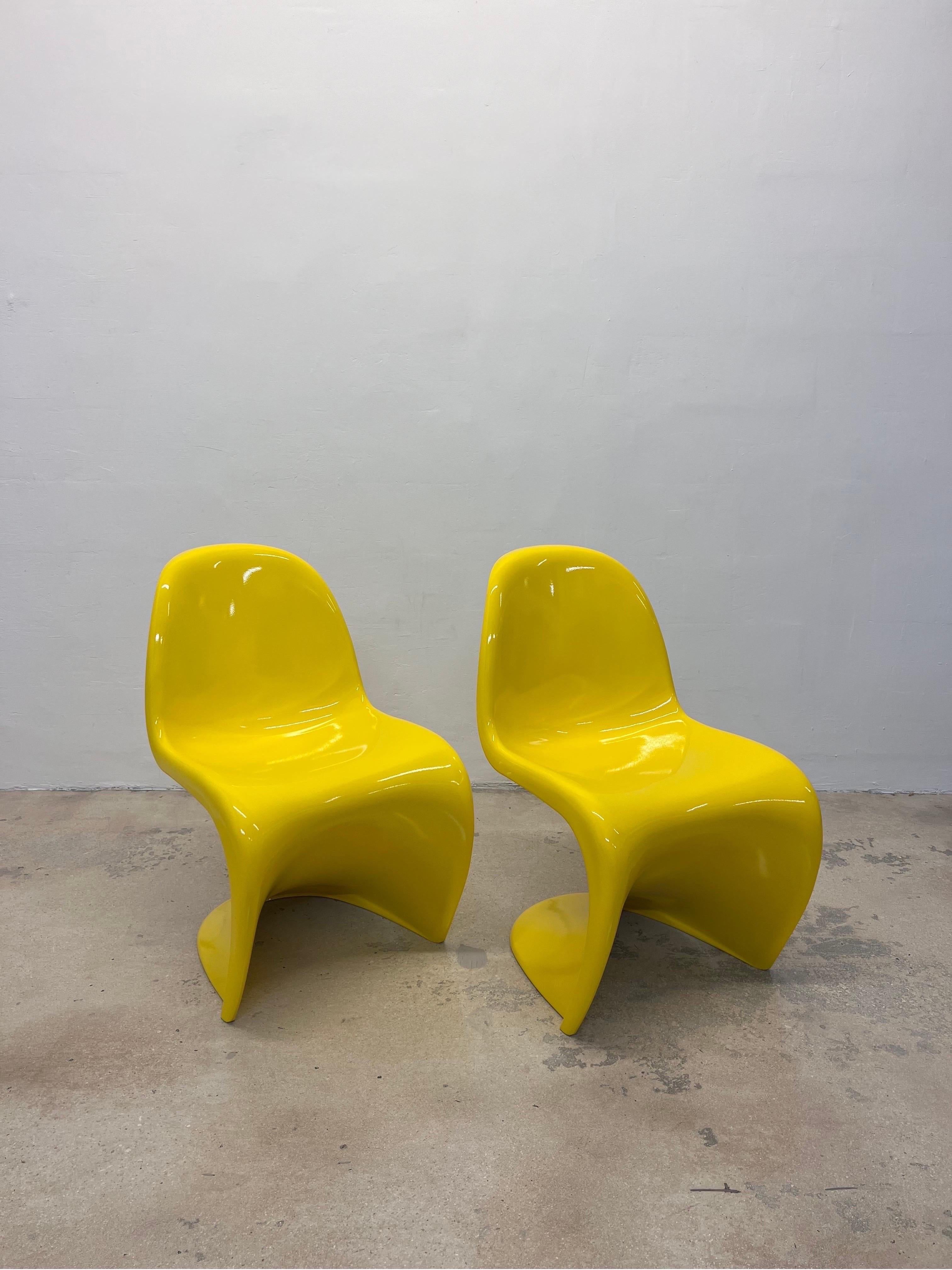 Verner Panton Classic Panton S Chairs for Vitra, 1990s - a Pair In Good Condition In Miami, FL