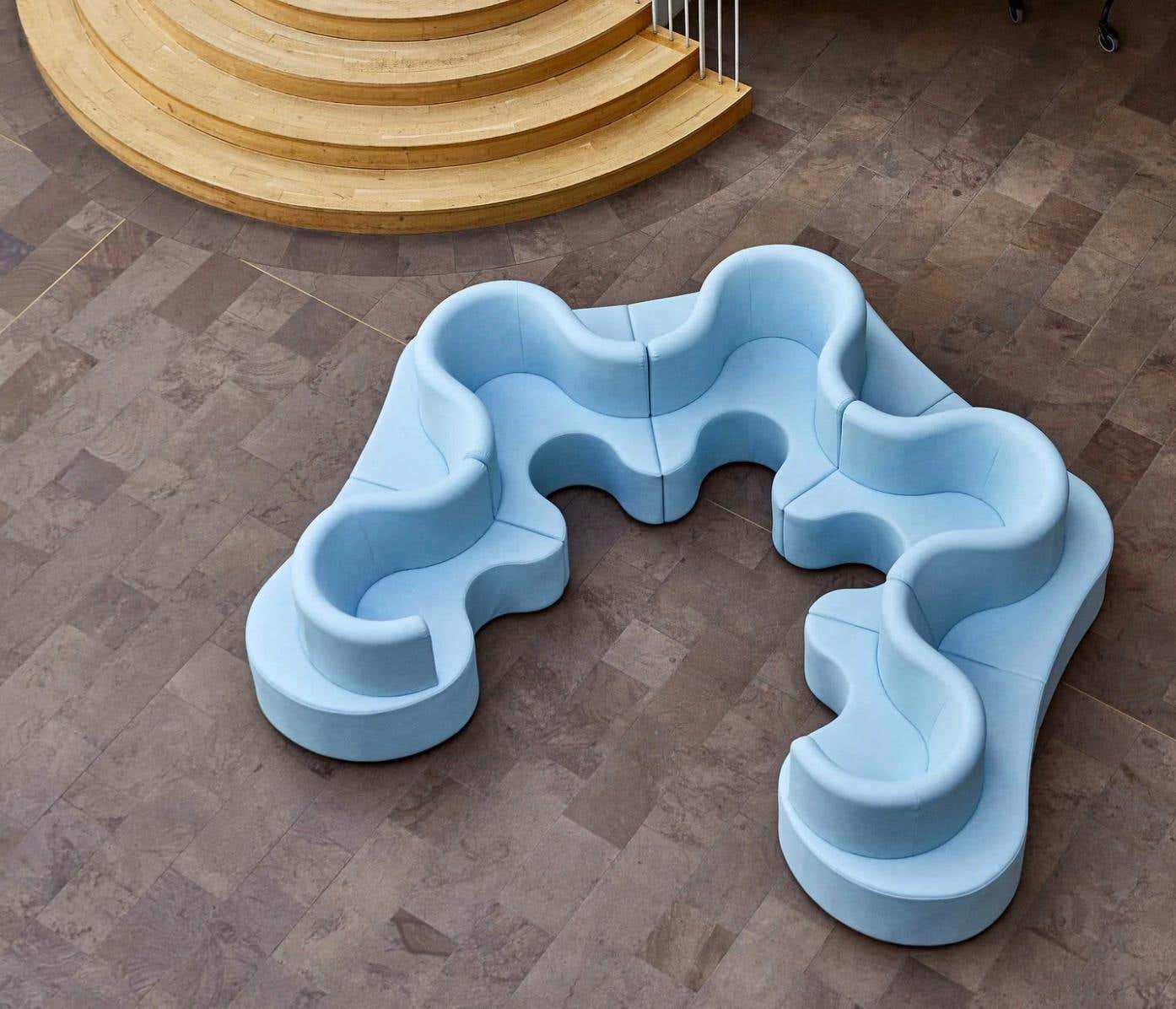 Verner Panton Cloverleaf Sofa 3 Parts in 'Harald 3 #982' by Kvadrat for Verpan, 2022