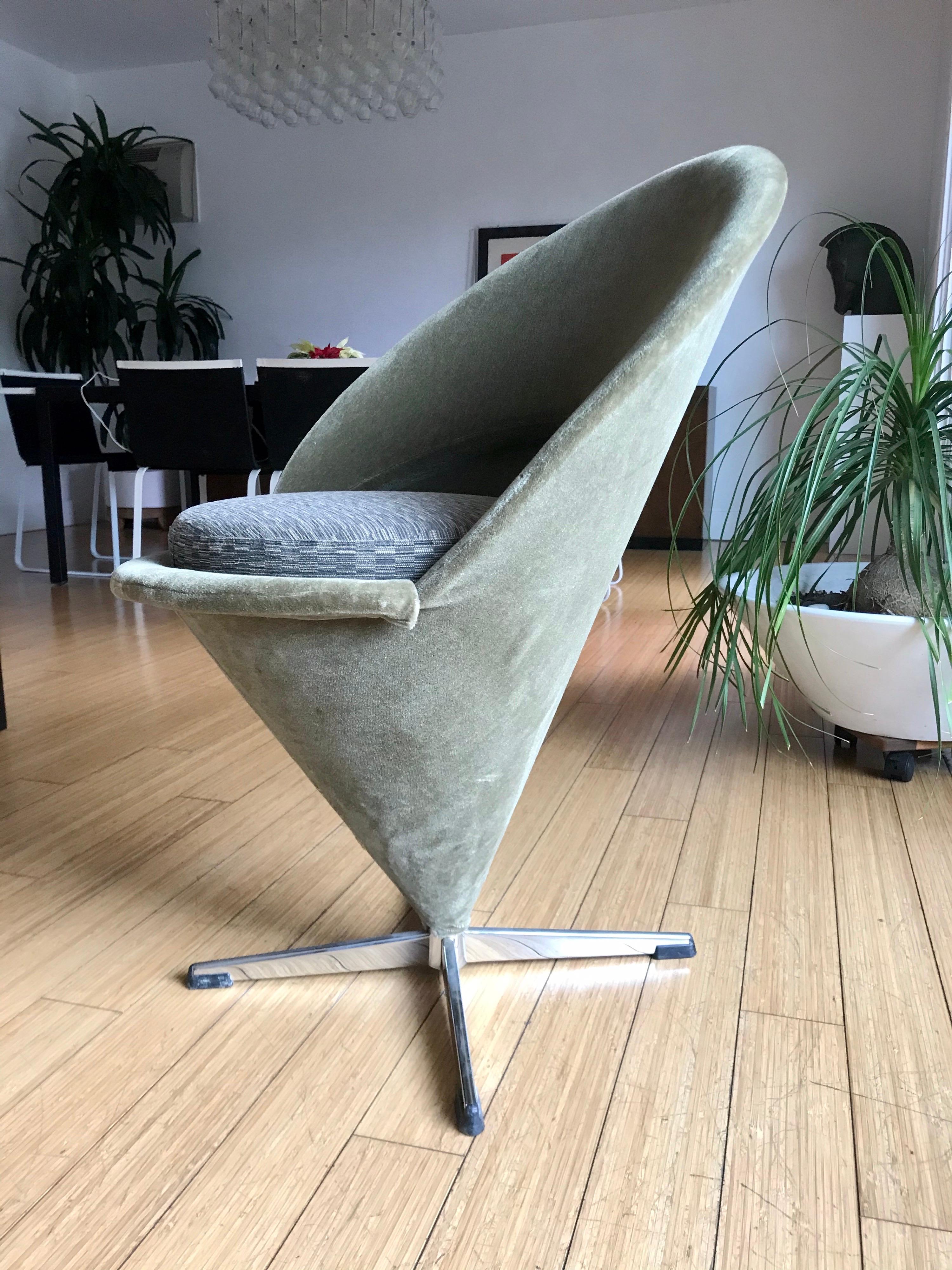 Upholstery Verner Panton 'Cone' Chair, 1960's