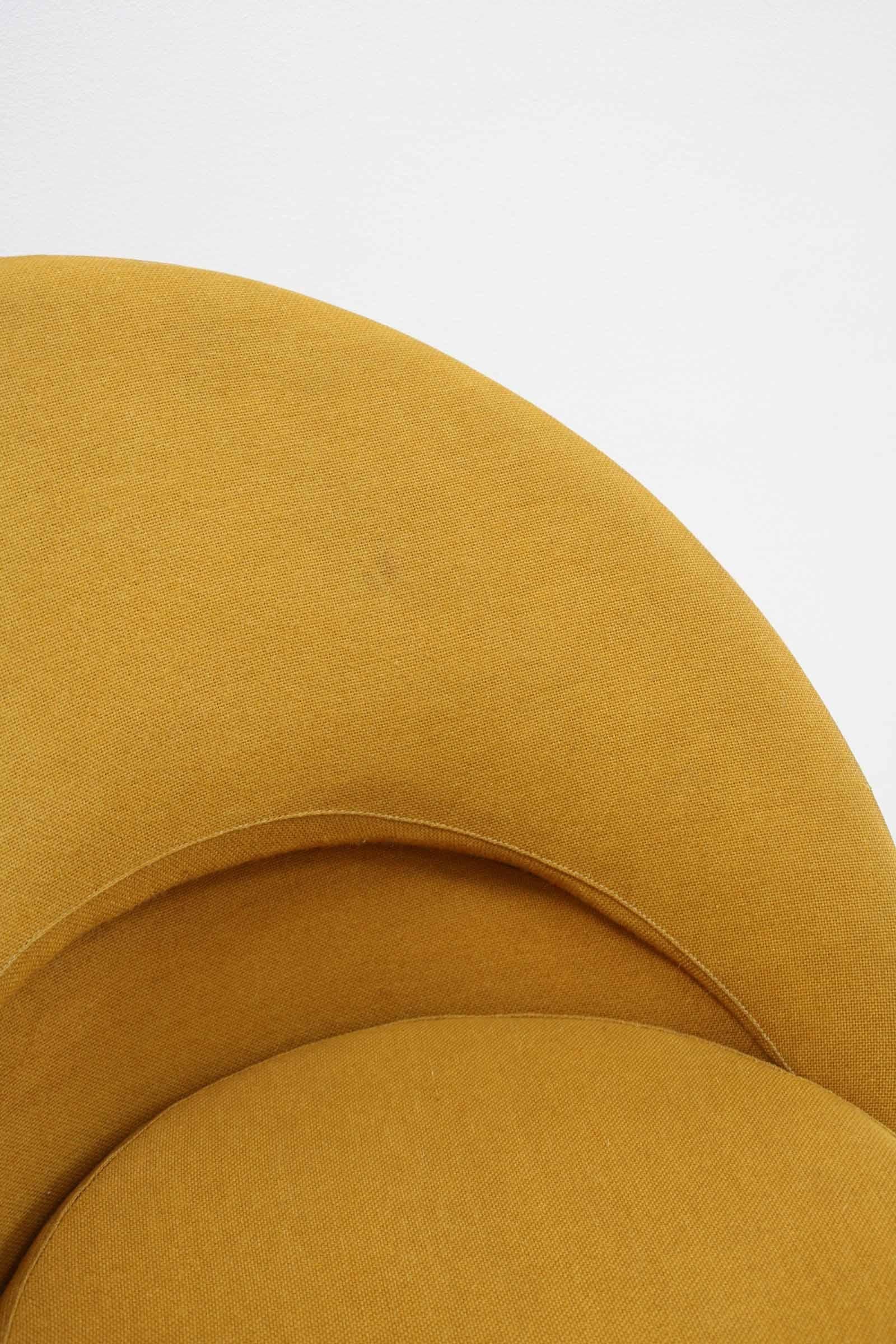 Verner Panton Mustard Yellow Cone Chair in Original Fabric, Denmark, 1960s For Sale 1