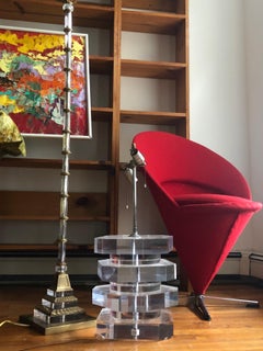 Verner Panton Cone Chair K1 in Cherry Red Wool, Original 1958, Wool Bouclé