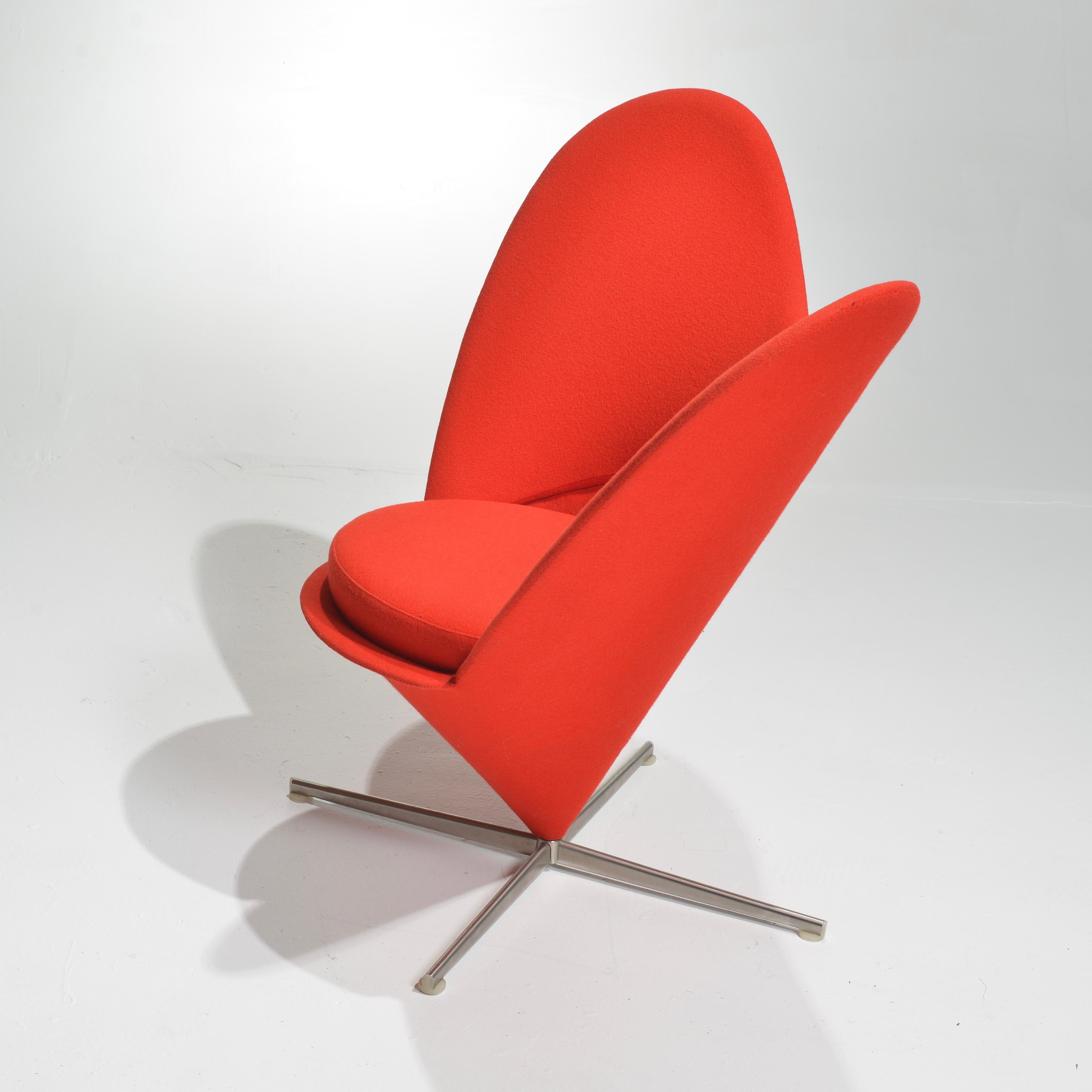 German Verner Panton Cone Heart Chair for Vitra, 2 in Stock For Sale