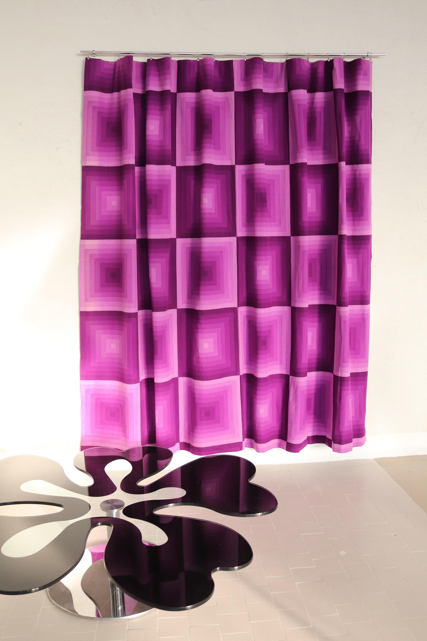Powerful original curtain panel designed by Verner Panton during 1969-1971.
100% cotton material, Mira-X Collection., Made in Switzerland. The curtain is custom made directly from the manufacturer.
Two panels available separately.
Each of both