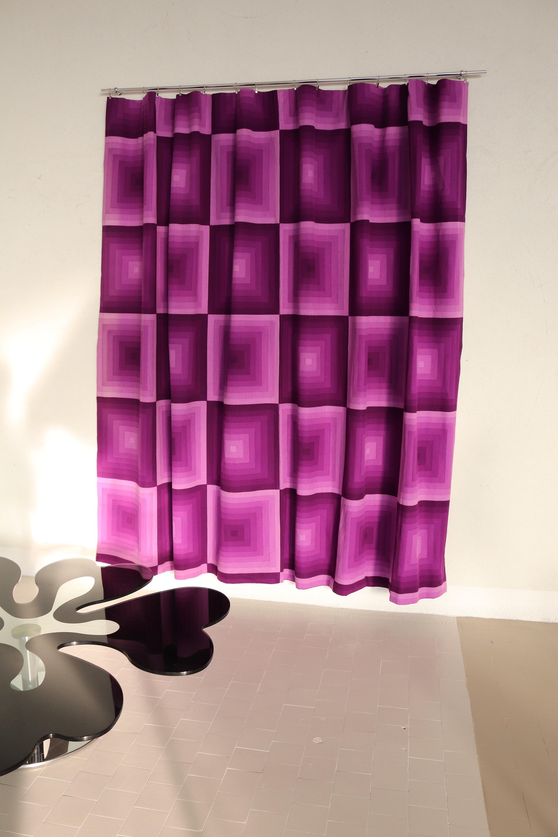 Verner Panton Curtain Panel, Tapestry, Fabric by Mira-X Collection, 1960s In Good Condition For Sale In Morazzone, Varese