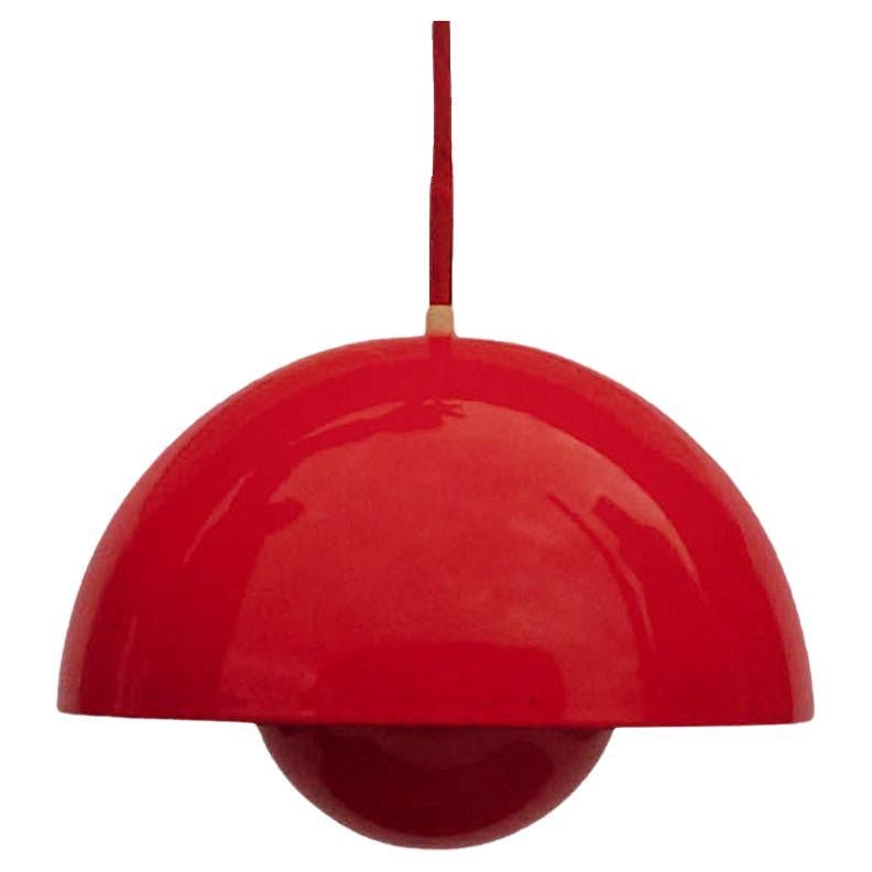Verner Panton Danish 1´st. Edition Red Flowerpot Pendant by Louis Poulsen For Sale