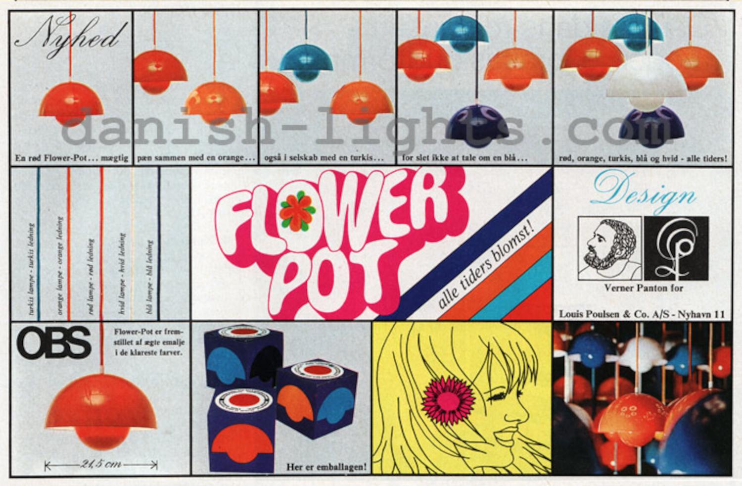 Verner Panton Ciondolo vaso da fiori danese moderno Produzione originale, 1968 in vendita 5