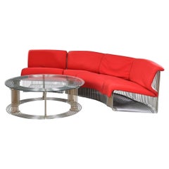 Dänischer moderner dänischer Couchtisch „Pantonova“ mit Glaskommode von Verner Panton, 1970er Jahre