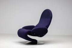 Verner Panton Dunkelblaues System 1-2-3 Loungesessel